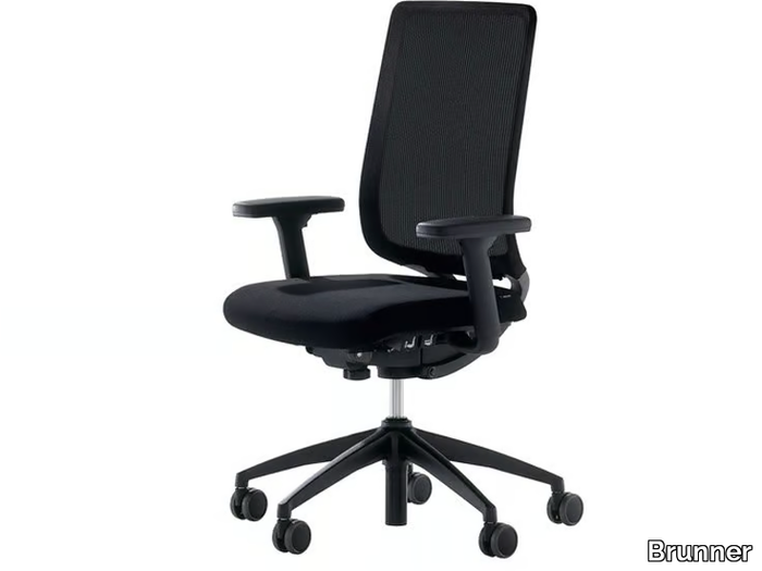 TOO 2 - Fabric office chair with armrests with 5-Spoke base _ Brunner