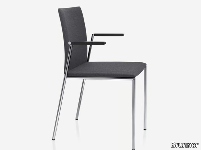 MILANOLIGHT - Stackable upholstered chair with armrests _ Brunner