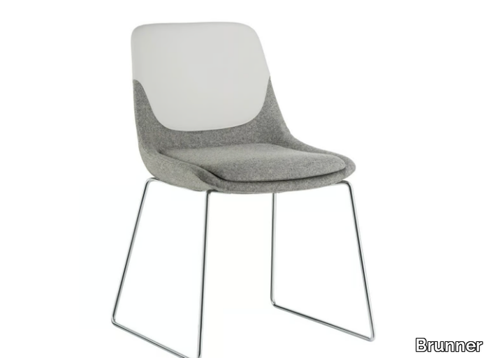 CRONA - Sled base upholstered fabric chair _ Brunner