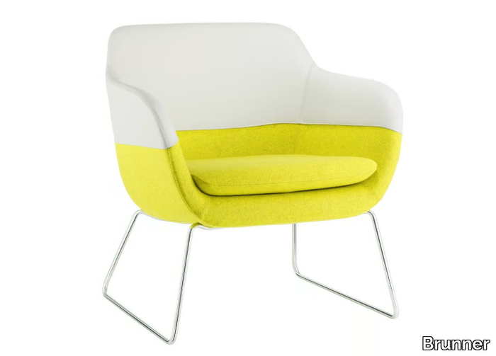 CRONA LOUNGE - Sled base armchair with armrests _ Brunner