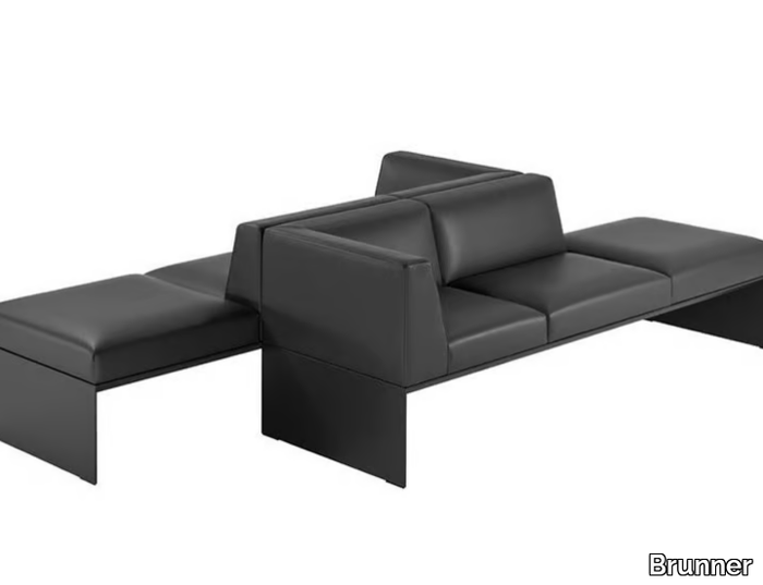 BANC - Leather bench seating with back _ Brunner