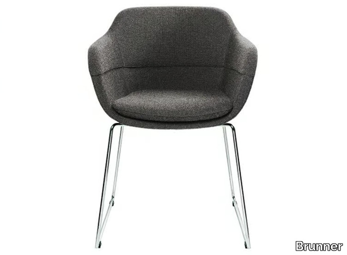 CRONA - Sled base upholstered fabric chair _ Brunner