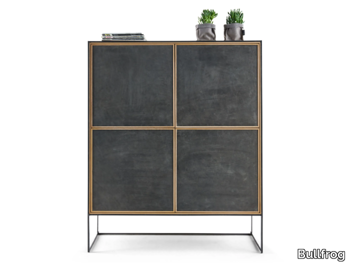 SOLID - Steel and wood highboard with doors _ Bullfrog