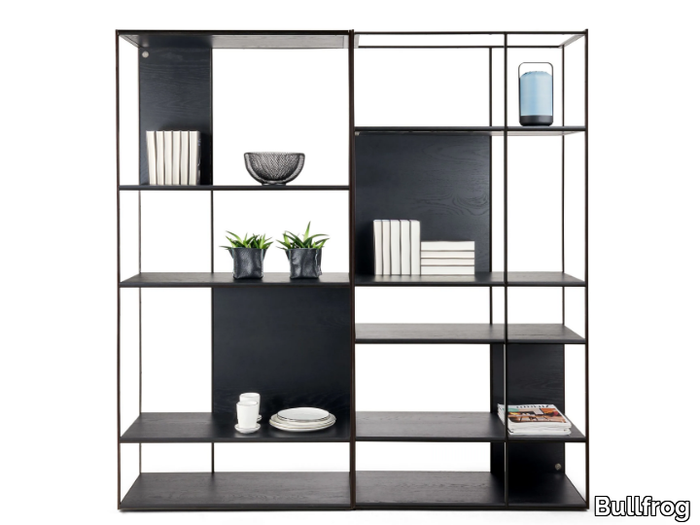 SOLID - Open steel and wood bookcase _ Bullfrog