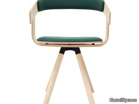 BuzziFloat - Trestle-based chair with armrests _ BuzziSpace