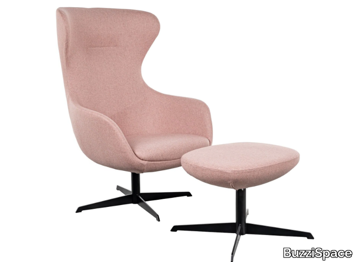 BuzziQ - Swivel fabric armchair with armrests with 4-spoke base _ BuzziSpace