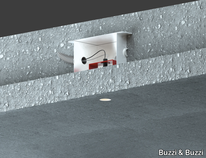 GENIUS CONCRETE - Recessed LED round aluminium spotlight _ Buzzi & Buzzi