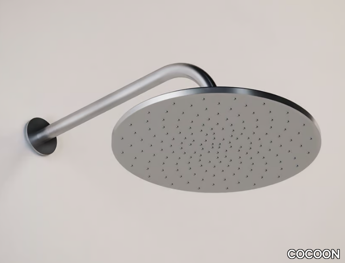 JP 30 - Wall-mounted round stainless steel overhead shower with arm _ COCOON