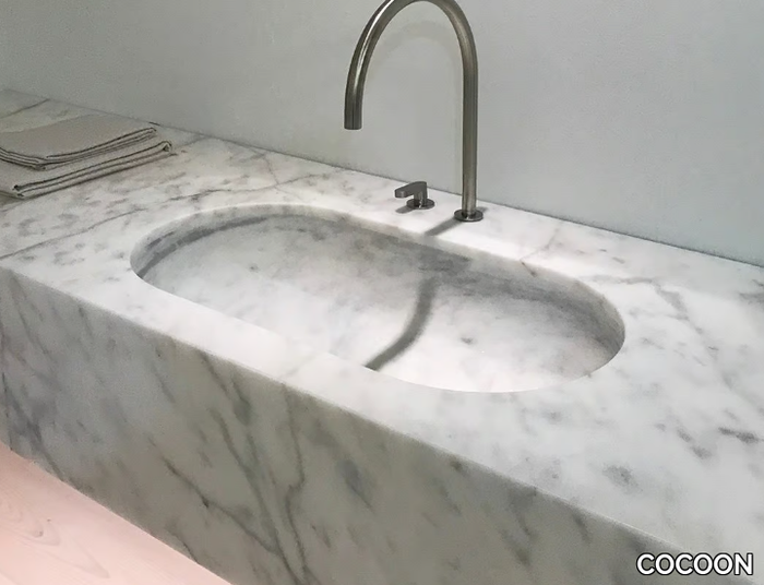 JP BASIN - Wall-mounted marble washbasin _ COCOON