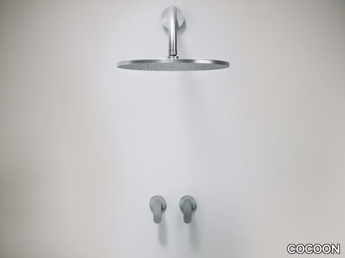 JP SET 20 - 3 hole stainless steel shower set with overhead shower _ COCOON