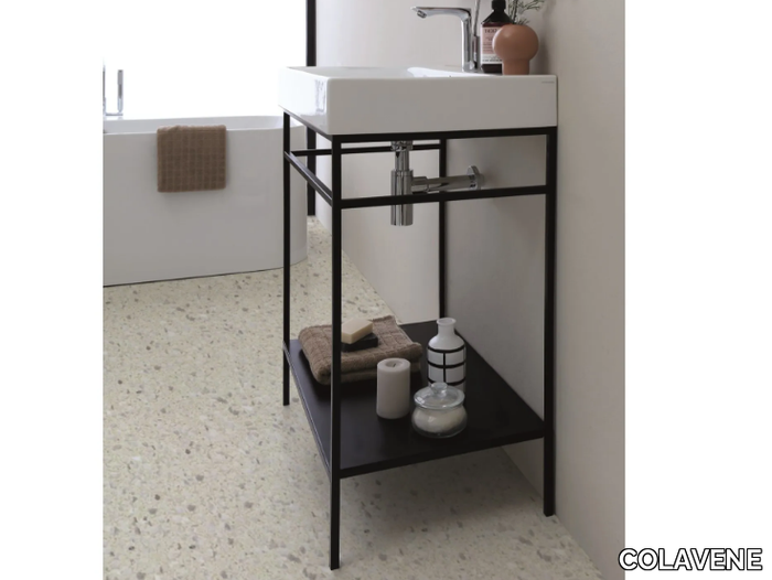 CENTO - Floor-standing stainless steel vanity unit with integrated washbasin _ COLAVENE