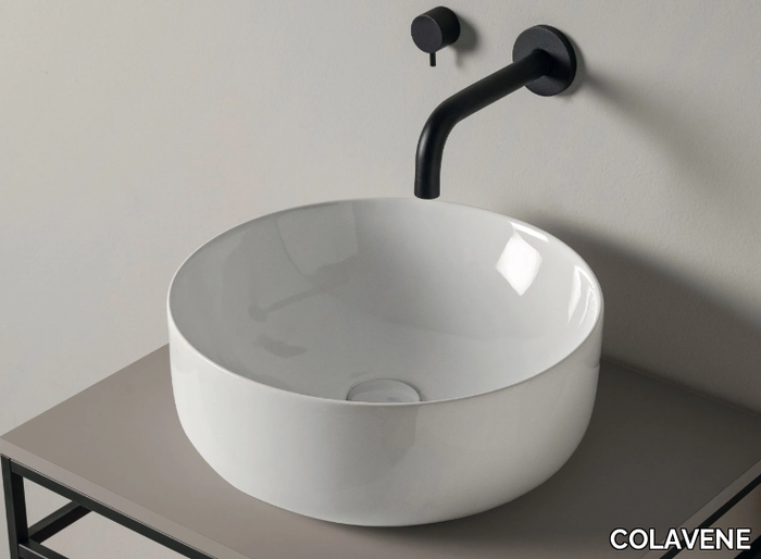 CIOTOLA - Round countertop ceramic washbasin _ COLAVENE