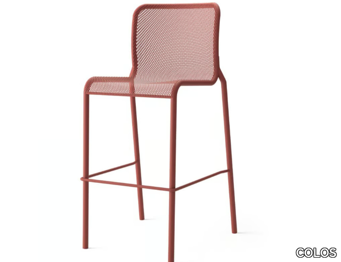 MOMO NET 3 - High painted metal stool with back _ COLOS