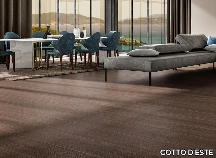 WOODLAND - EBONY - Laminated stoneware wall/floor tiles with wood effect _ COTTO D'ESTE