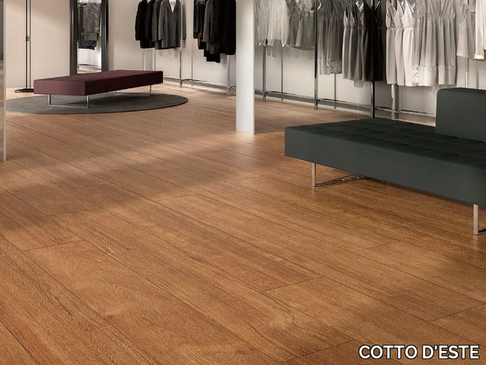 WOODLAND - TEAK - Laminated stoneware wall/floor tiles with wood effect _ COTTO D'ESTE