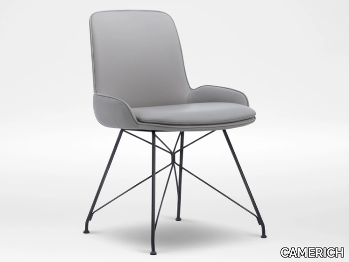 WING - Leather chair with metal legs _ CAMERICH