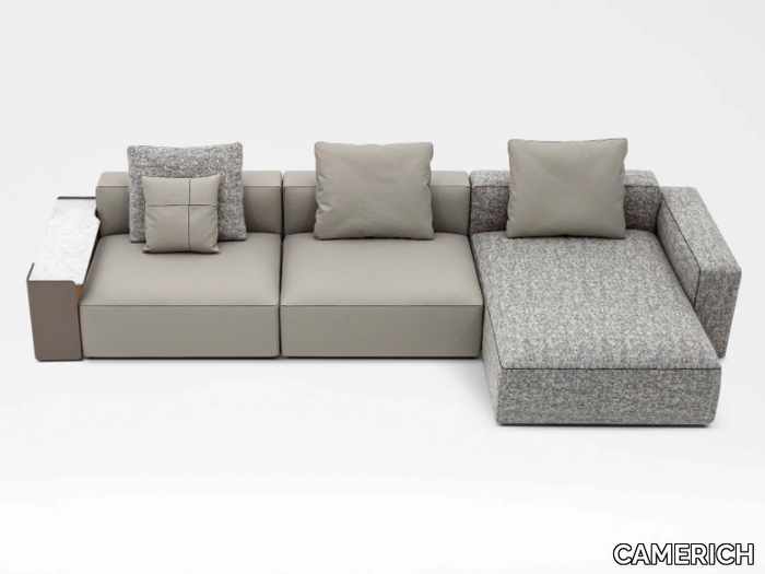 RUBIX - Sectional leather sofa with storage space _ CAMERICH