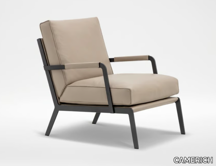 AUSTEN - Leather armchair with armrests _ CAMERICH