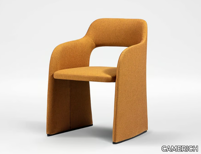 ECHO - Sled base upholstered fabric chair _ CAMERICH