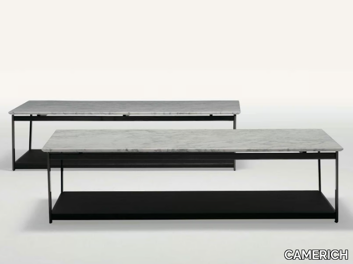 ELEMENT - Rectangular Carrara marble coffee table _ CAMERICH