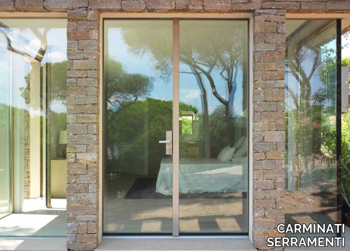 SKYLINE ENTRANCE DOOR - Wood and glass entry door _ CARMINATI SERRAMENTI