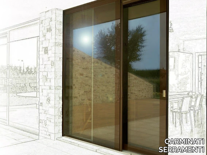 VITRUM DOUBLE - Lift and slide wood and glass patio door _ CARMINATI SERRAMENTI