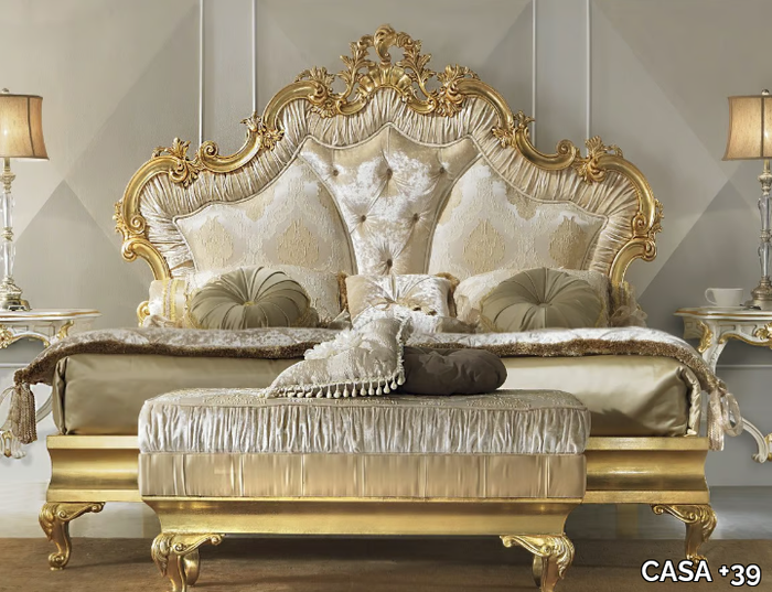 DIAMANTE - Wooden double bed with upholstered headboard _ CASA +39