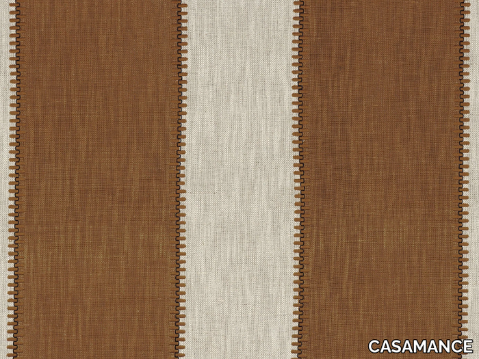 AGAVE - Striped embroidered linen and cotton fabric _ CASAMANCE