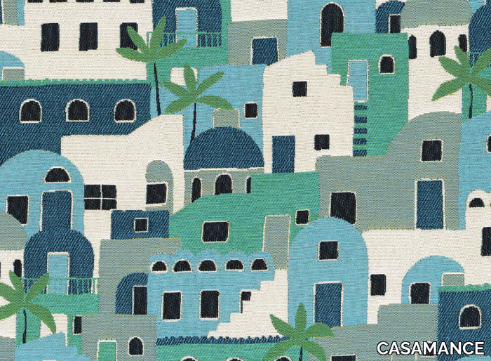 AMORGOS - Outdoor washable fabric fabric with graphic pattern _ CASAMANCE