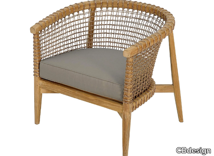 RIVIERA - Olefin fiber garden armchair with armrests _ CBdesign