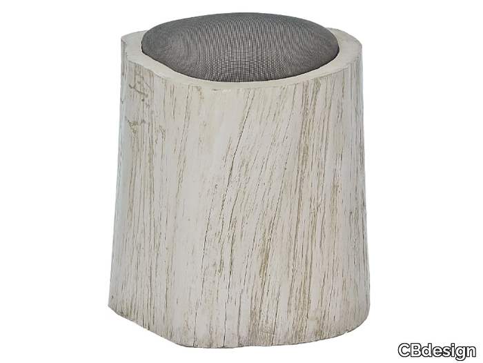 SAUVAGE - Teak garden stool with integrated cushion _ CBdesign