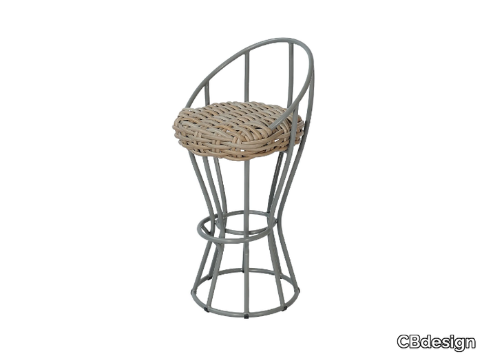 RENATO - High aluminium stool with back _ CBdesign