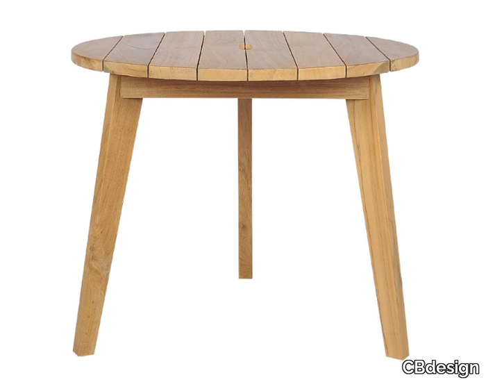 COSITO - Round low teak garden side table _ CBdesign