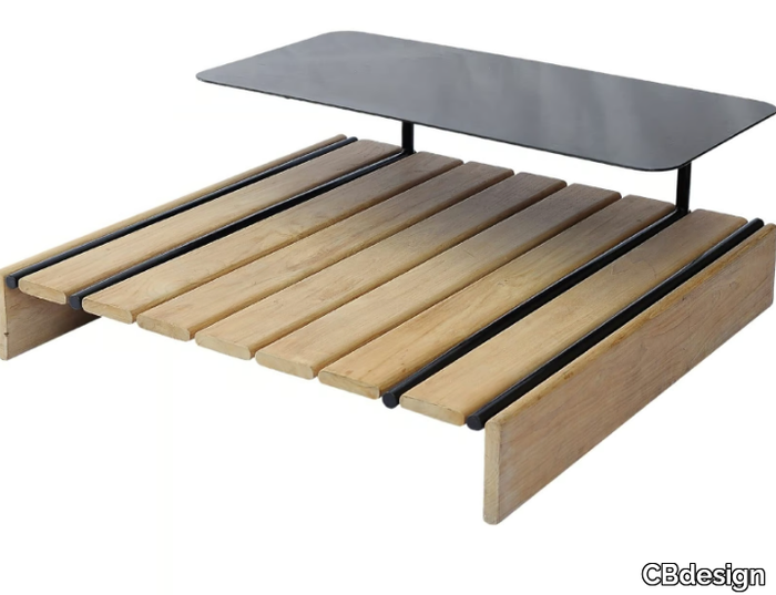 CASUAL MODULAR - Square wooden coffee table with tray _ CBdesign