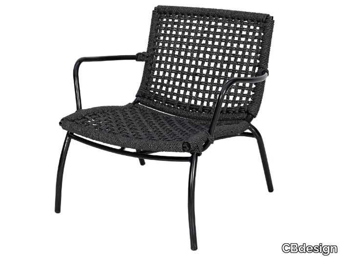 LARA - Garden synthetic fibre easy chair with armrests _ CBdesign