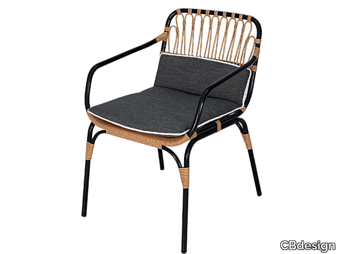 AMY SPOKES - Synthetic fibre garden chair with armrests _ CBdesign