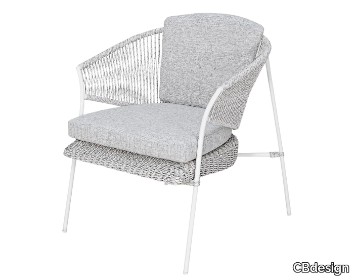 GABRIELLE - Garden fabric easy chair with armrests _ CBdesign