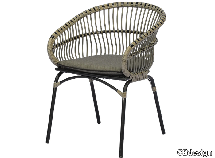 ARMONY - Aluminium garden chair with armrests _ CBdesign