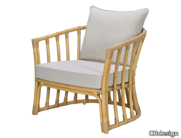 CANE-B - Fabric garden armchair with armrests _ CBdesign