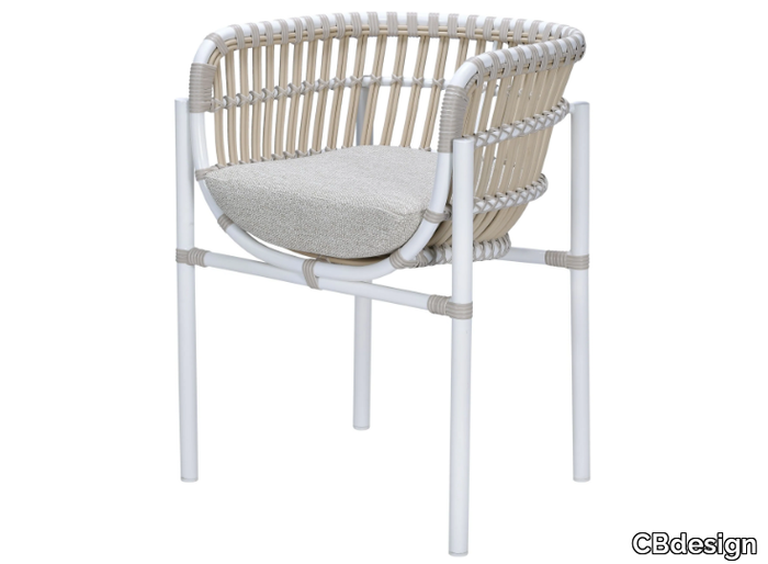 ELLISSE - Synthetic fibre garden chair with armrests _ CBdesign