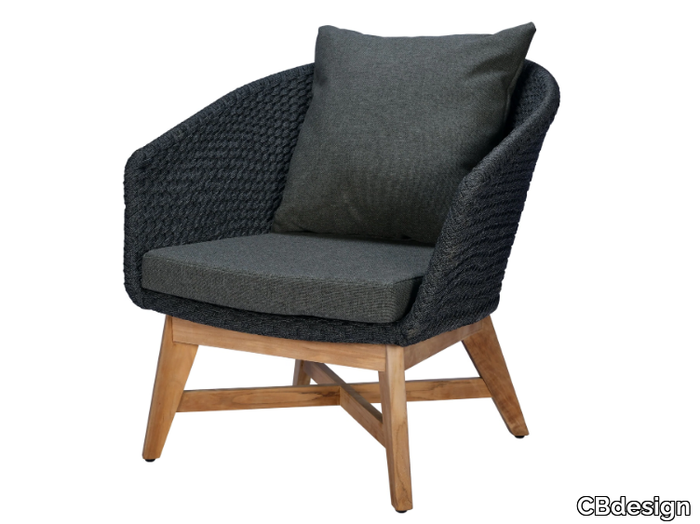 FLORIAN - Fabric garden armchair with armrests _ CBdesign