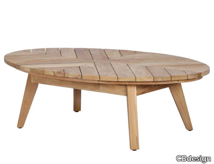 FLORIAN - Oval teak garden side table _ CBdesign