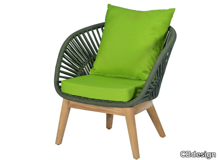 GEMMA - Synthetic fibre garden armchair with armrests _ CBdesign