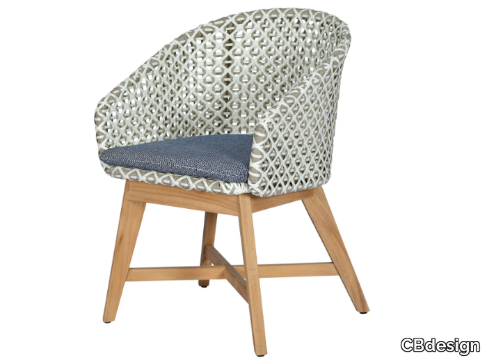 GIGLIOLA - Rope garden armchair with armrests _ CBdesign