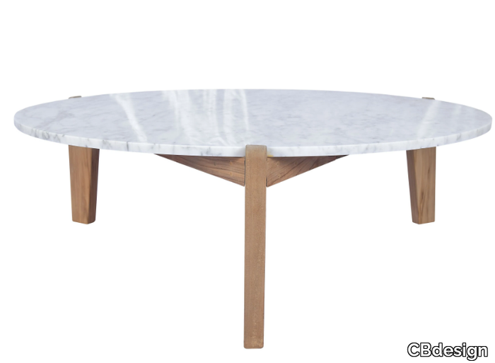 HERON - Low Carrara marble garden side table _ CBdesign