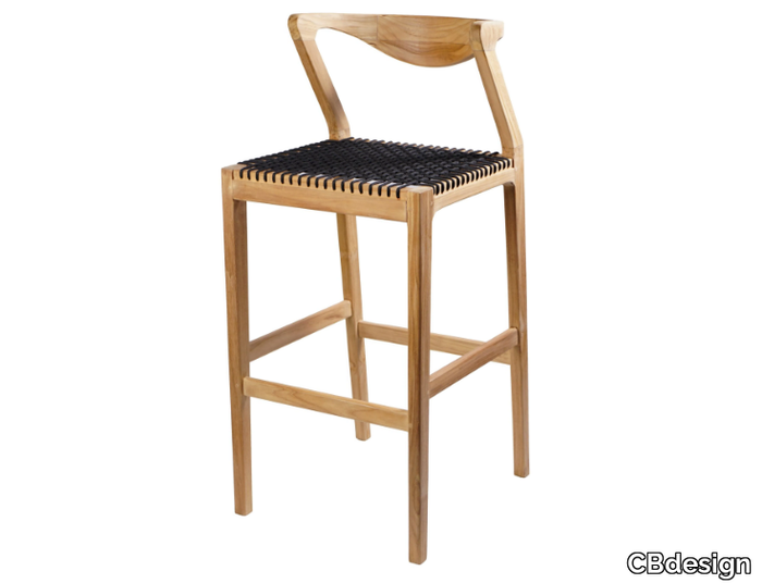 KIM - High teak barstool with back _ CBdesign