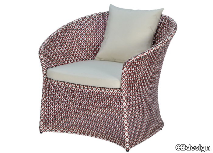 LEA - Synthetic fabric garden armchair with armrests _ CBdesign