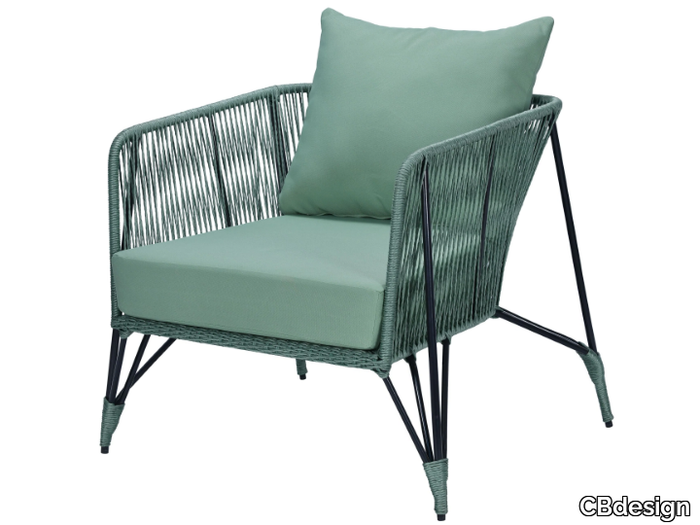 LODZ - Olefin fiber garden armchair with armrests _ CBdesign