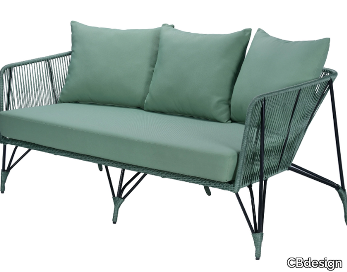 LODZ - 2 seater Olefin fiber garden sofa with removable cover _ CBdesign