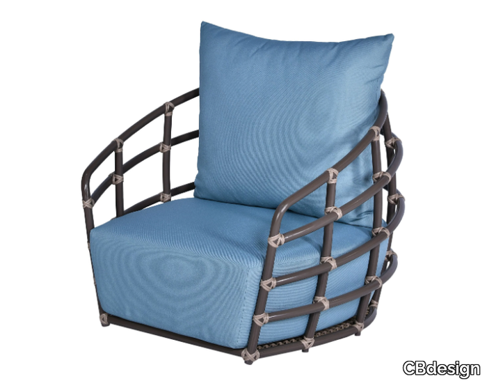 MANHATTAN - Fabric garden armchair with armrests _ CBdesign